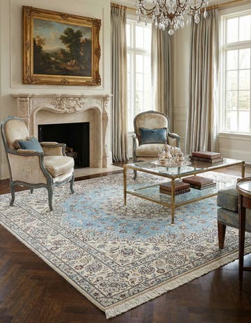 6' 6 x 6' 8 Hand Knotted Nain Rug