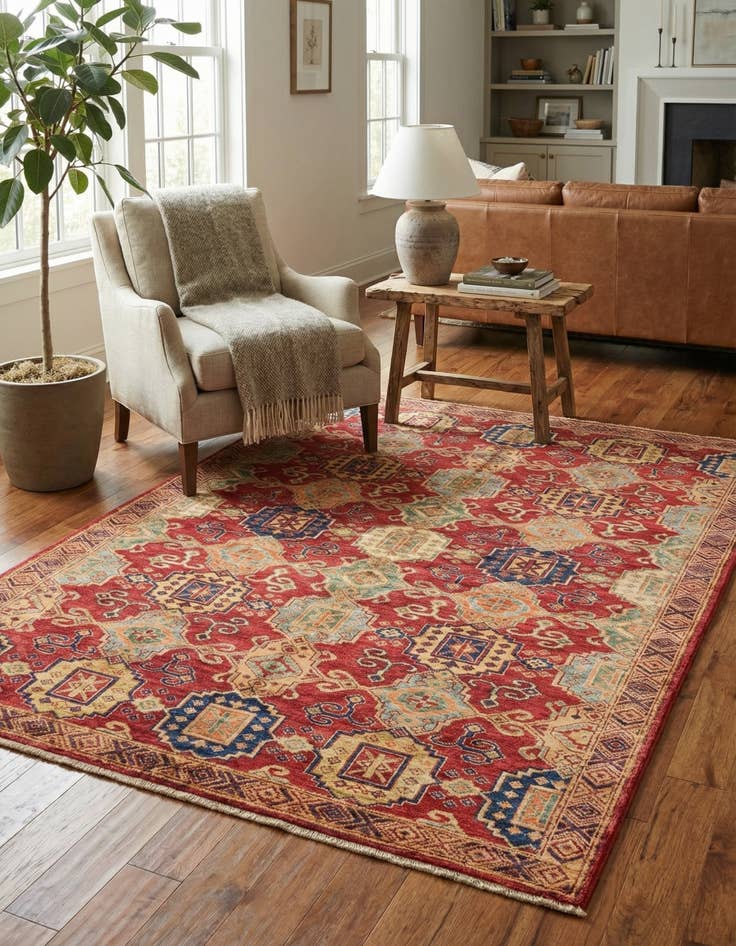 Detail image of 4' 10 x 6' 8  Hand Knotted Kazak Oriental Rug