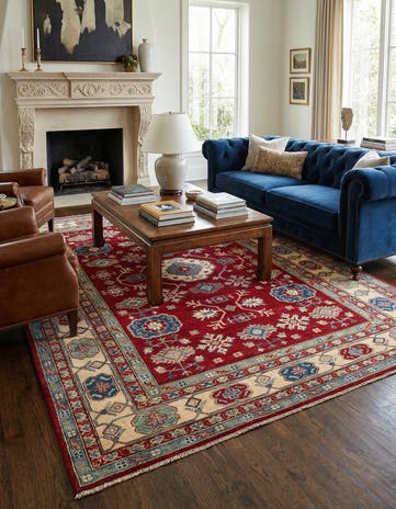 6' 5 x 10' 3 Hand Knotted Kazak Rug
