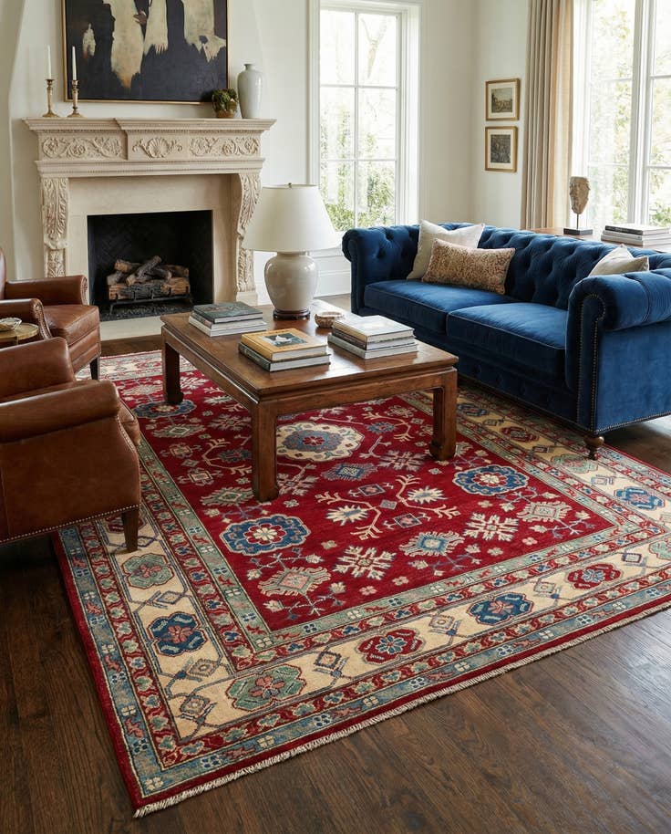 Detail image of 6' 5 x 10' 3 Hand Knotted Kazak Rug