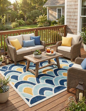 7' 10 x 7' 10 Easy-Clean Belize Indoor / Outdoor Square Rug