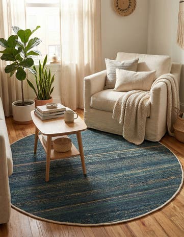 5' 3 x 5' 3 Hand Woven Palm Beach Jute Round Rug