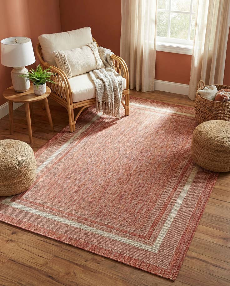 Detail image of 4' x 6' Easy-Clean Border Indoor / Outdoor Rug