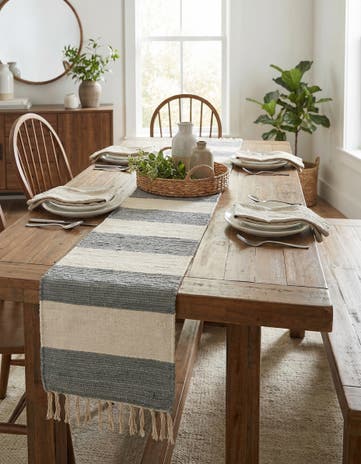1' 2 x 10' Hand Woven Chindi Rag Table Runner Rug