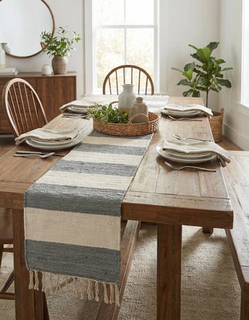 1' 2 x 10' Hand Woven Chindi Rag Table Runner Rug