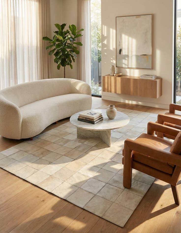 Detail image of  4' x 5' 10 Cowhide Stocks Rug