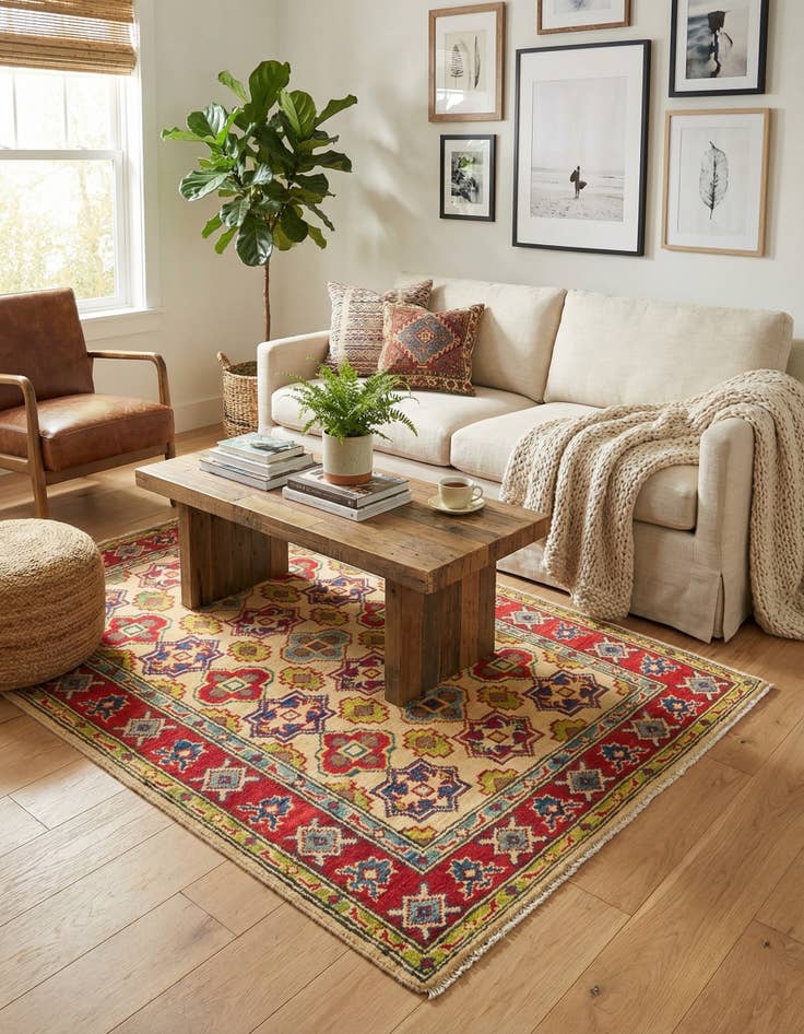 Detail image of 2' 10 x 4' 3  Hand Knotted Kazak Rug