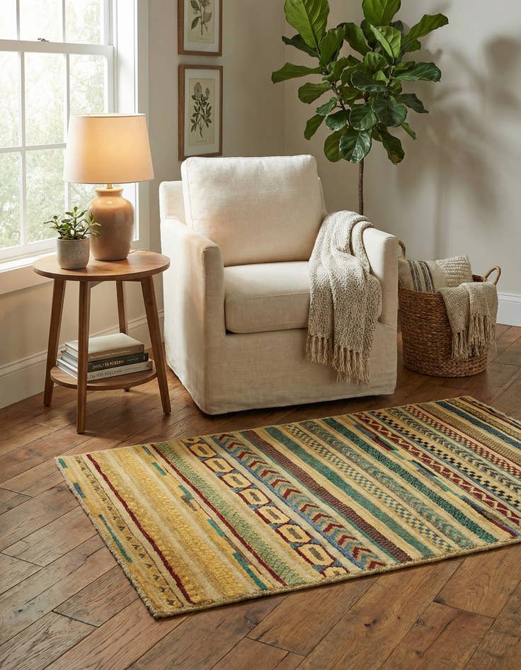 Detail image of 2' 7 x 3' 11  Hand Knotted Modern Ziegler Rug