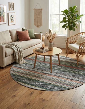 6' x 6' Washable Yara Round Rug