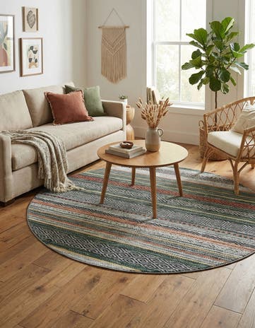 6' x 6' Washable Yara Round Rug