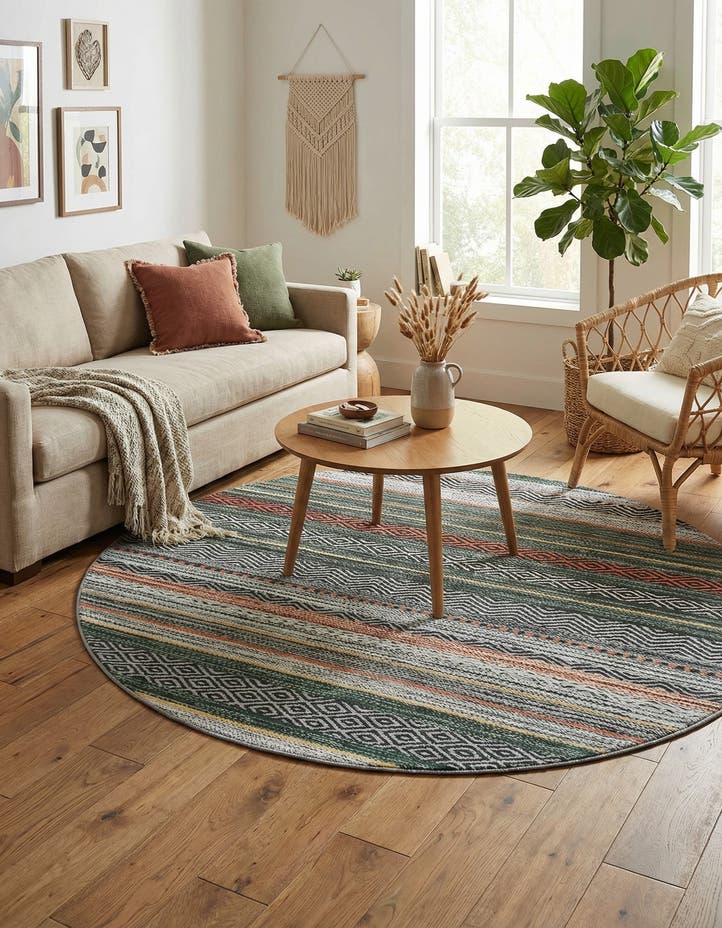 6' x 6' Washable Yara Round Rug