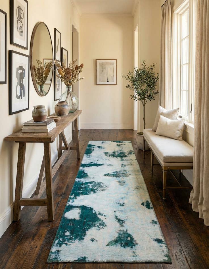 Detail image of 2' 7 x 8'  Hand Knotted Ultra Vintage Persian Wool Runner Rug