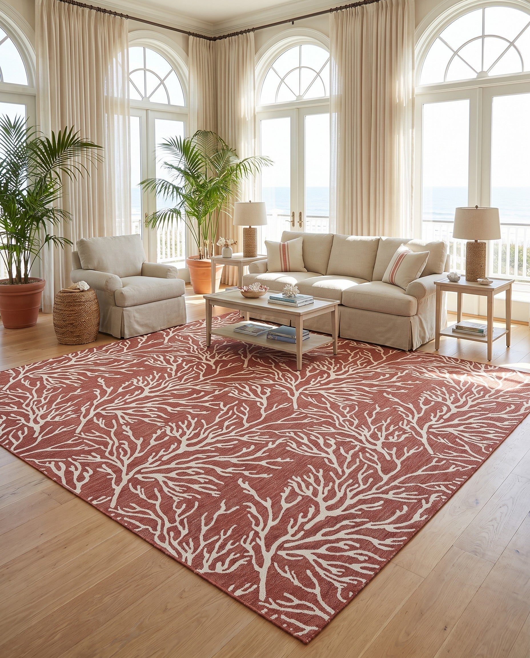 13' x 13' Easy-Clean Coastal Indoor / Outdoor Square Rug