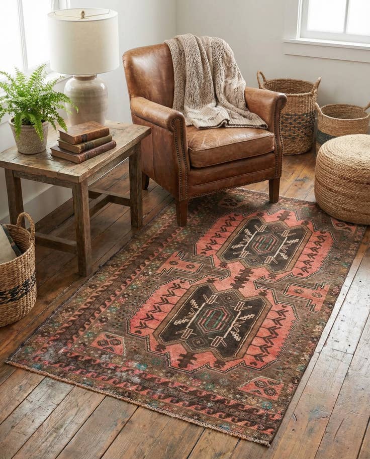 Detail image of 2' 6 x 4' 6 Hand Knotted Ultra Vintage Persian Wool Rug