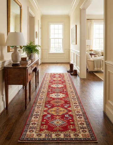 2' 8 x 10' Hand Knotted Kazak Runner Rug