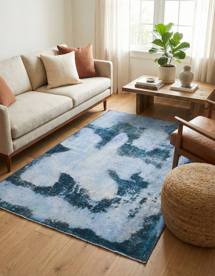 Detail image of 4' 6 x 6' 6  Hand Knotted Ultra Vintage Persian Wool Rug