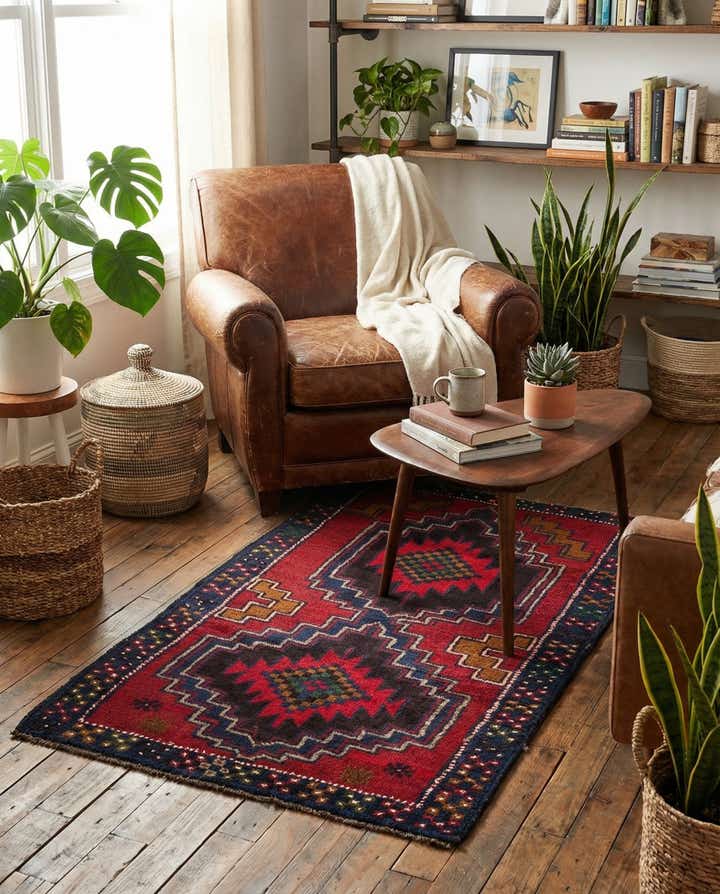 2' 10 x 4' 7 Hand Knotted Balouch Persian Wool Rug