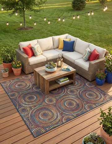 Easy-Clean Baja Indoor / Outdoor Square Rug