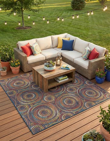 Easy-Clean Baja Indoor / Outdoor Square Rug