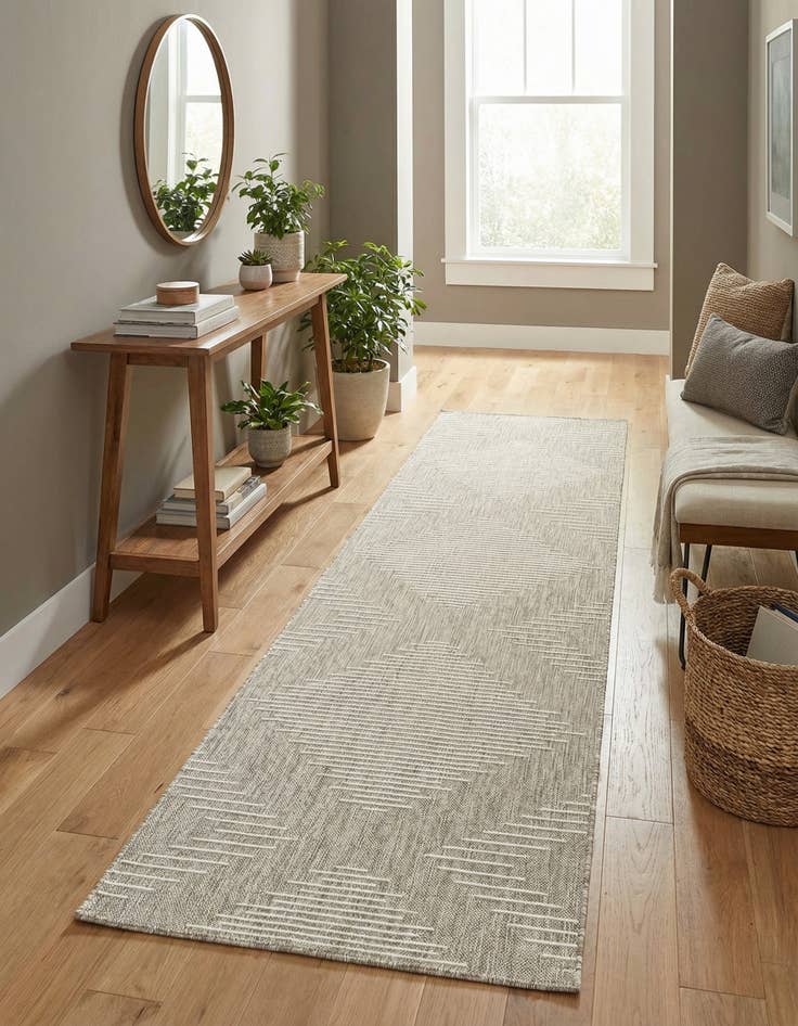 Detail image of  3' 3 x 12'  Washable Modern Indoor / Outdoor Runner Rug