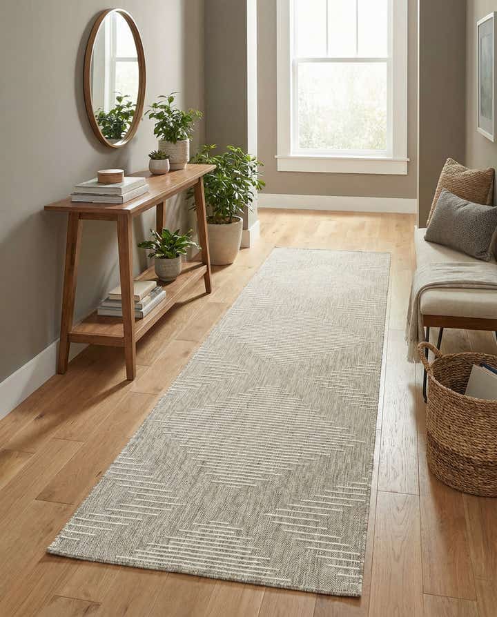 3' 3 x 12' Easy-Clean Modern Indoor / Outdoor Runner Rug