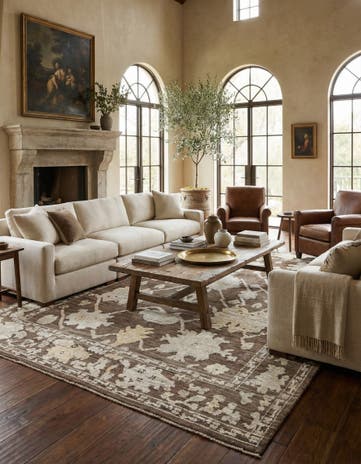 9' x 12' 4 Hand Knotted Oushak Wool Rug