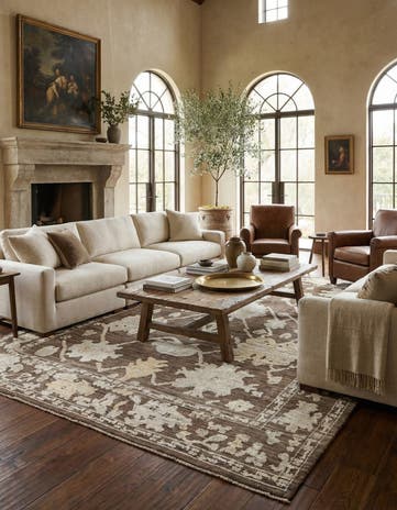 9' x 12' 4 Hand Knotted Oushak Wool Rug