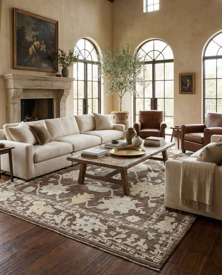 9' x 12' 4 Hand Knotted Oushak Wool Rug