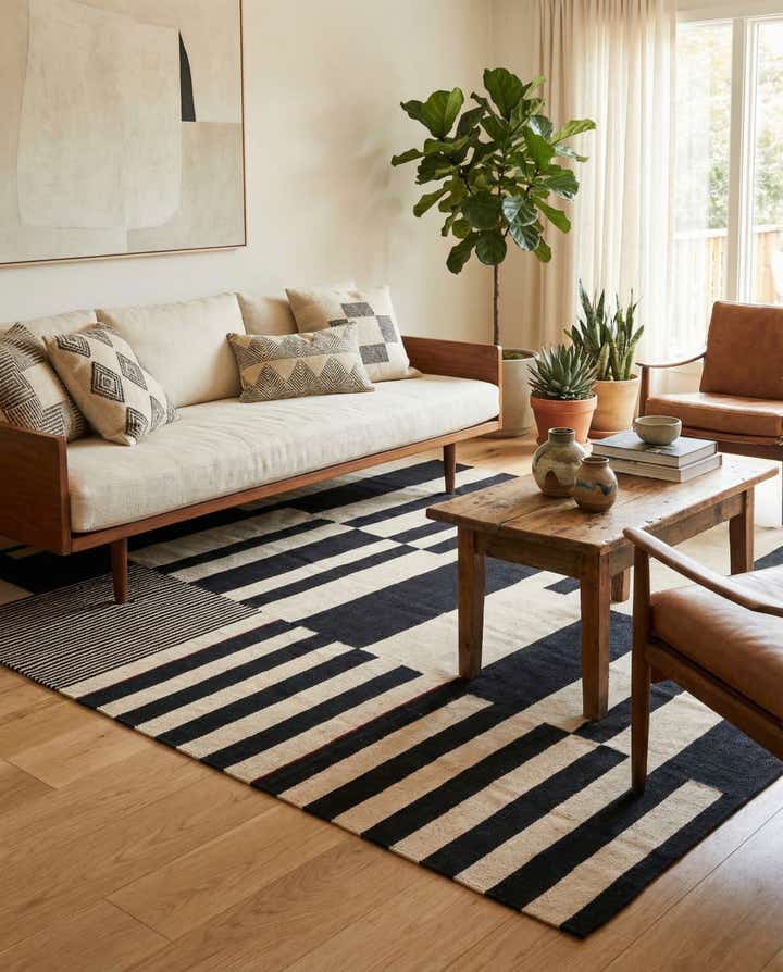 5' 10 x 7' 4 Hand Woven Kilim Modern Wool Rug