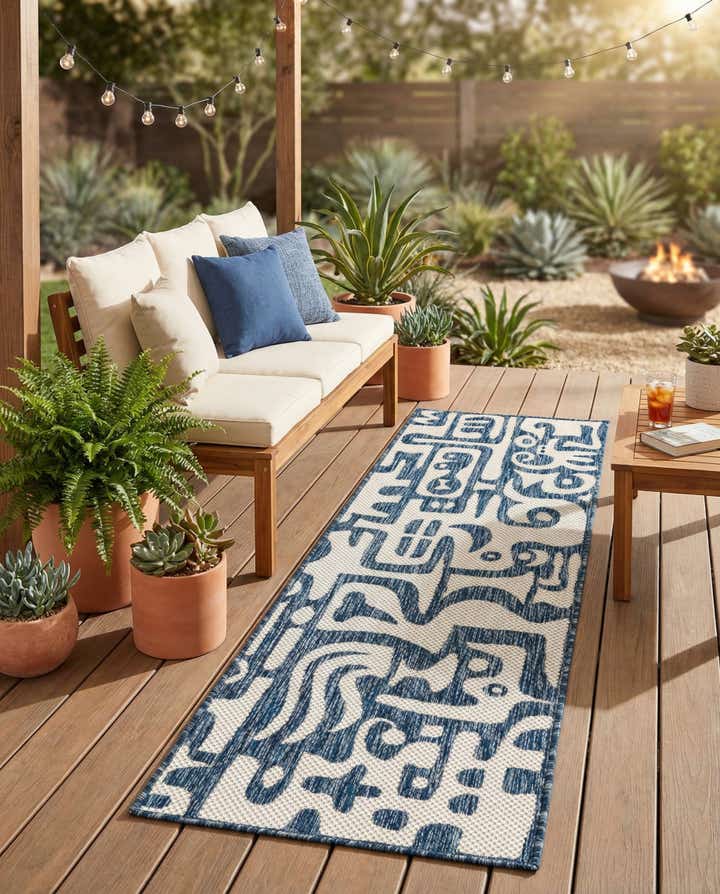 2' x 6' Easy-Clean Modern Indoor / Outdoor Runner Rug