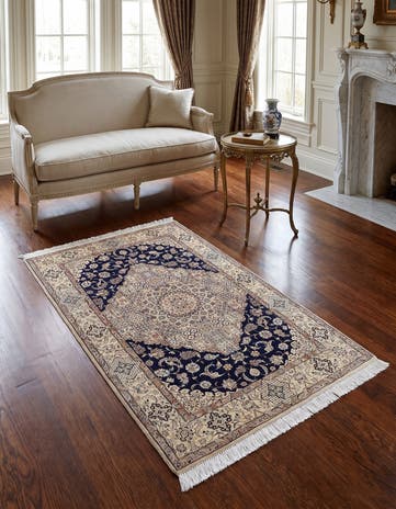 4' 2 x 5' 11 Hand Knotted Nain Persian Rug