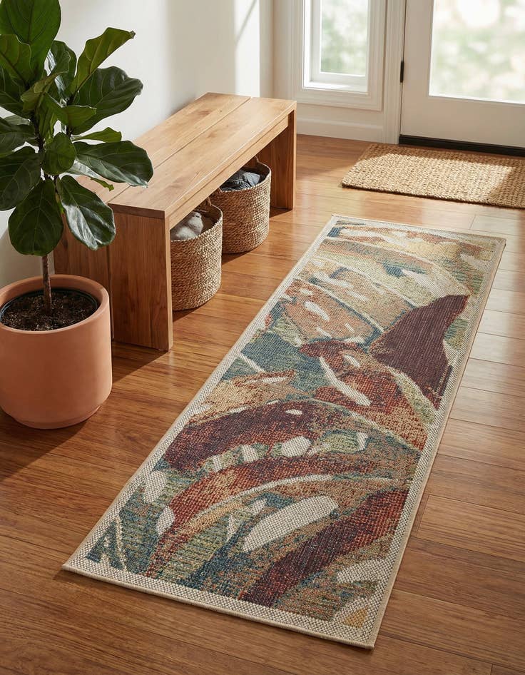 Detail image of 2' x 5' 1  Washable Baja Indoor / Outdoor Runner Rug