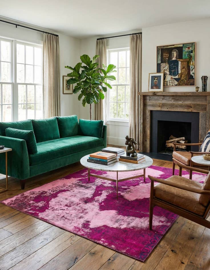 Detail image of 4' x 5'  Hand Knotted Ultra Vintage Persian Wool Square Rug