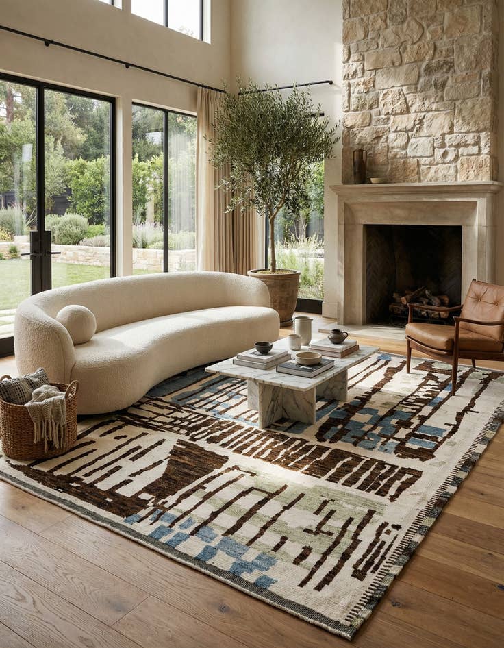 Detail image of  8' 4 x 10'  Hand Knotted Beni Marok Rug