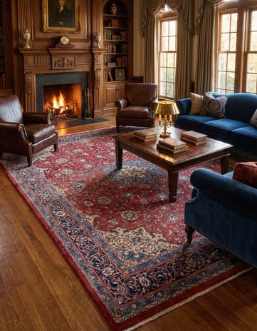 9' 10 x 12' 9 Hand Knotted Farahan Persian Wool Rug