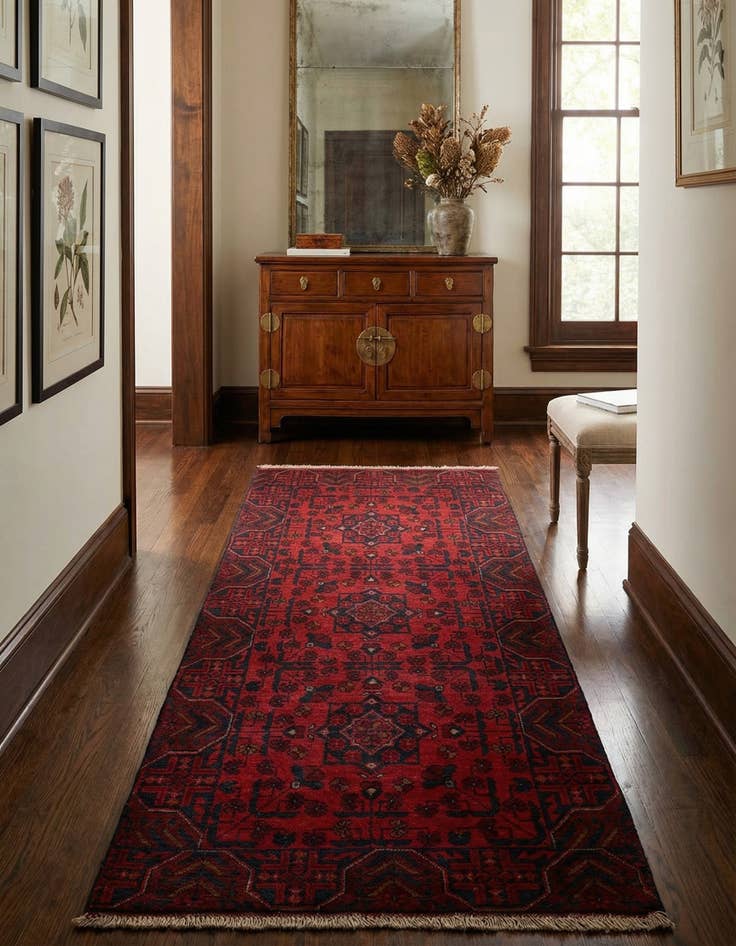 Detail image of  2' 6 x 6' 6  Hand Knotted Khal Mohammadi Wool Runner Rug