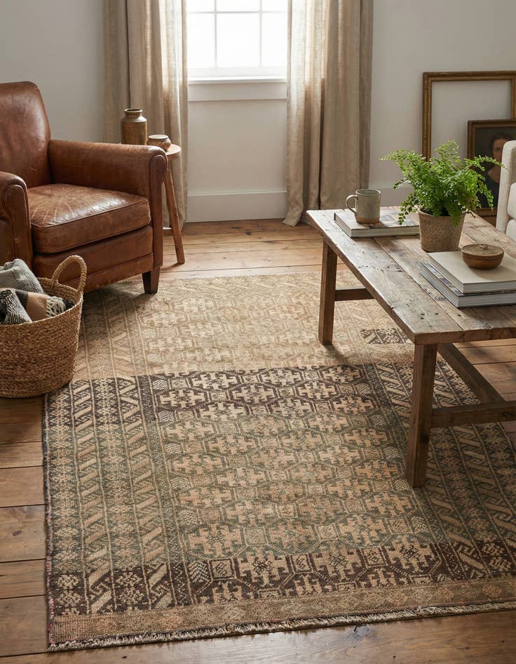 Detail image of 3' x 4' 8  Hand Knotted Ultra Vintage Persian Wool Rug