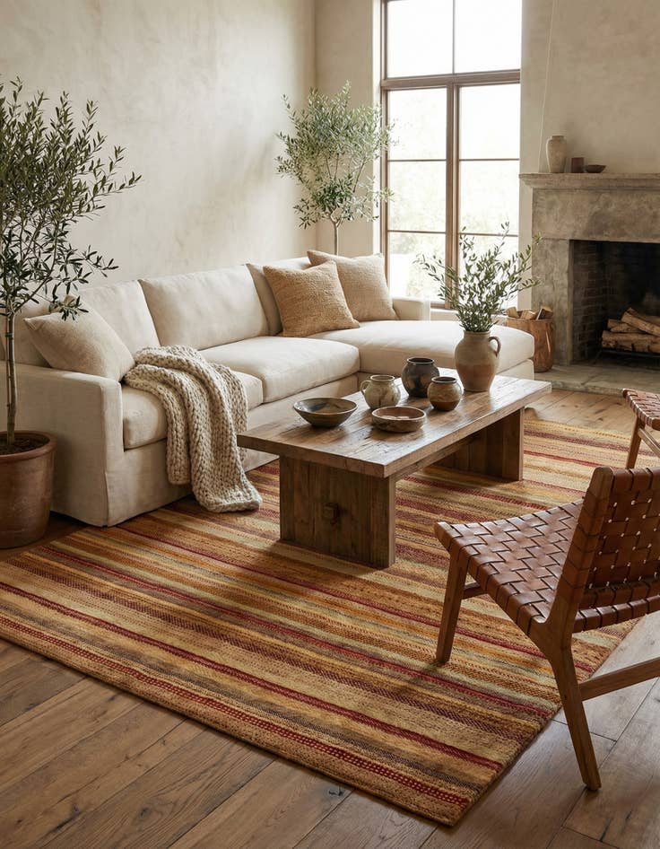 Detail image of 6' 6 x 8' 10  Hand Knotted Gabbeh Wool Rug