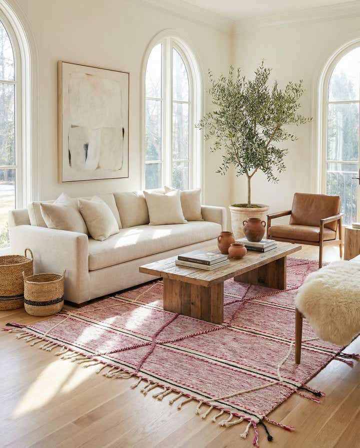 6' 10 x 9' 7 Hand Knotted Moroccan Wool Rug