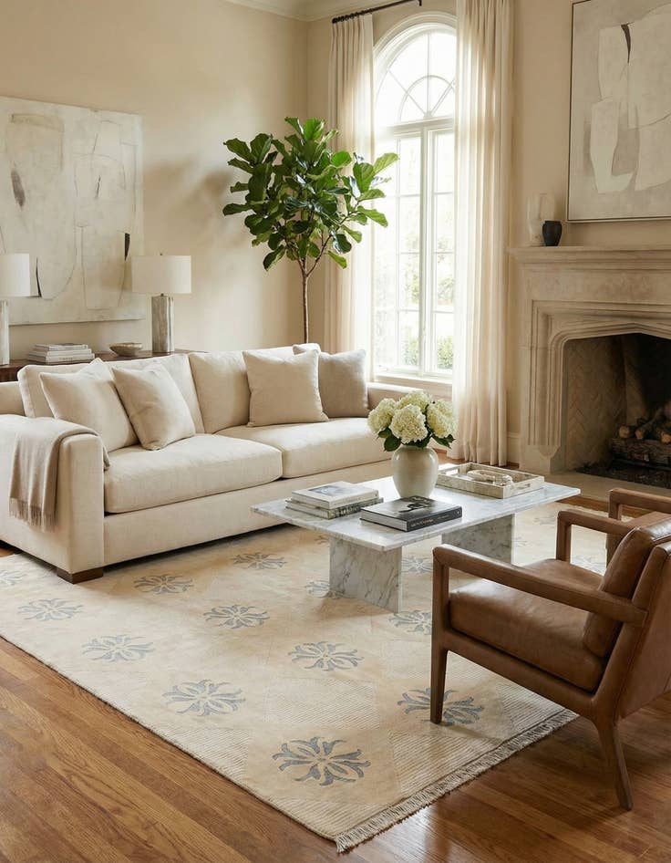 Detail image of 8' 1 x 11' 7  Hand Knotted Darya Wool Rug