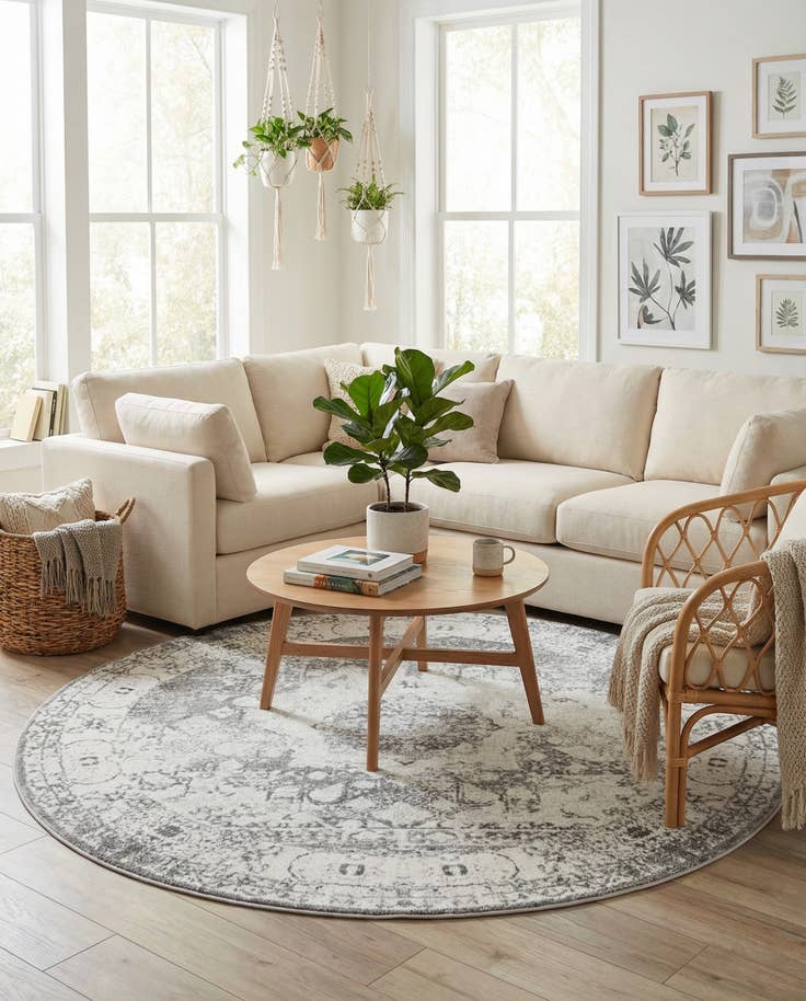 Detail image of 8' x 8' Venice Round Rug