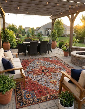 10' x 13' Easy-Clean Traditional Indoor / Outdoor Rug