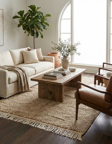 5' x 7' Hand Knotted Moroccan Wool Rug