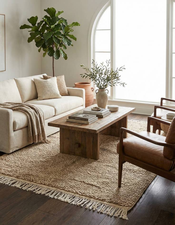 Detail image of 5' x 7'  Hand Knotted Moroccan Wool Rug