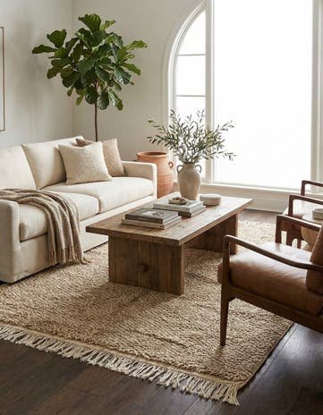 5' x 7' Hand Knotted Moroccan Wool Rug