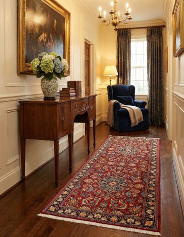2' 7 x 6' 3 Hand Knotted Qom Persian Runner Rug