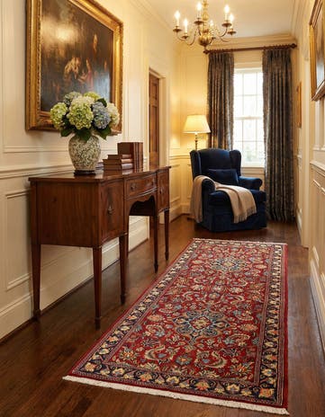 2' 7 x 6' 3 Hand Knotted Qom Persian Runner Rug