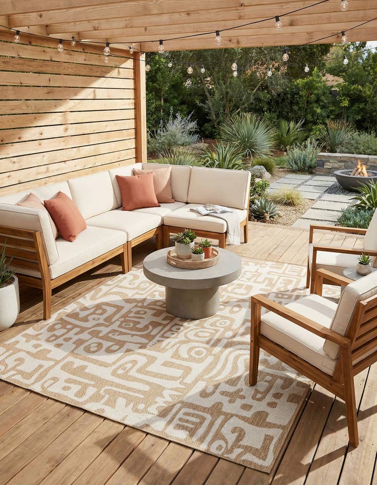 Detail image of 7' 10 x 10'  Washable Modern Indoor / Outdoor Rug