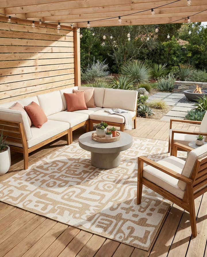 7' 10 x 10' Easy-Clean Modern Indoor / Outdoor Rug