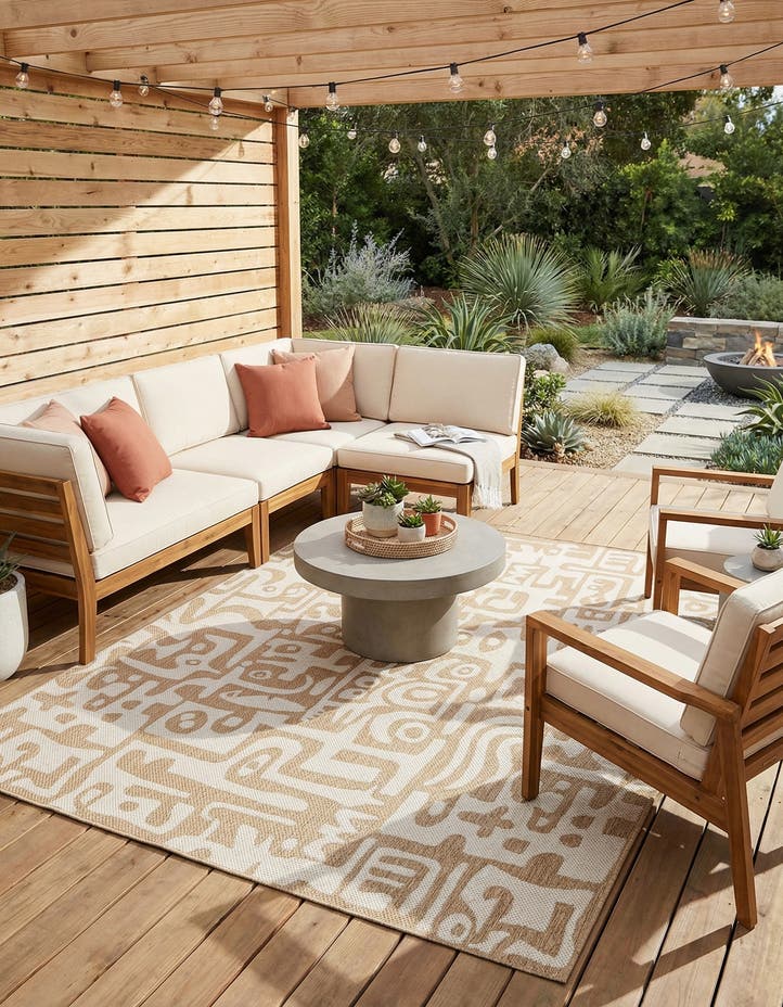 7' 10 x 10' Easy-Clean Modern Indoor / Outdoor...